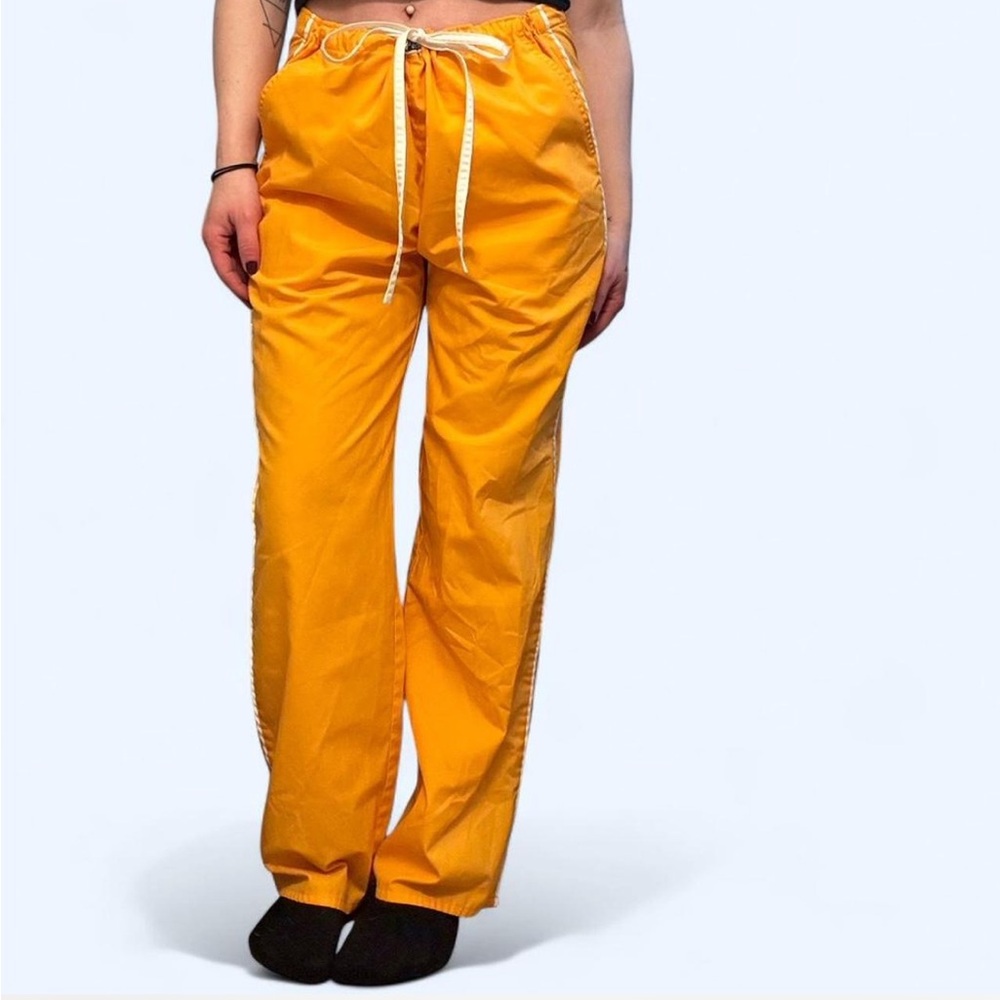 Dress A Med Orange Scrub Pants with White Stripes